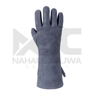 Guantes de seguridad de soldadura de cuero ignífugo antideslizantes de alta calidad hechos en fábrica a precio barato para protección de manos y brazos - Product Image 2