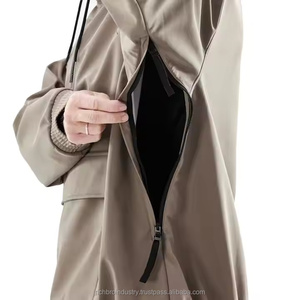 Veste de ski softshell tendance pour homme, coupe ample, imperméable, coupe-vent, sweat à capuche, 100% coton, broderie unie, teinture unie, personnalisable - Product Image 5