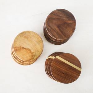 Square <b>Wood</b> and Copper Inlay Coasters Top Selling Custom Shape and Size <b>Blank</b> <b>Wood</b> & Brass Inlay Coaster - Product Image 5