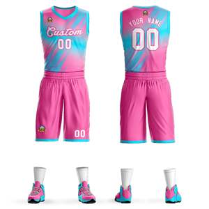 Vêtements de sport, uniformes de basket-ball pour hommes, ensemble respirant, uniformes de basket-ball réversibles avec logo personnalisé fabriqués au Pakistan, OEM - Product Image 1