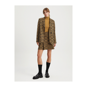 Mini-jupe pour femme en mélange de viscose à motifs très colorés, taille élastique, non doublée, fabriquée en TR - Product Image 3