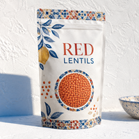 Solution d'emballage pour lentilles rouges, Doypack moderne refermable de qualité supérieure, motif Mosaïque Méditerranéenne