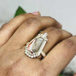 Oyster <b>Turquoise</b> <b>Ring</b>, Sterling Silver <b>Ring</b>, Handmade Oyster Jewelry, Copper <b>Turquoise</b> Jewelry, <b>Turquoise</b> Gift for Women - Product Image 6