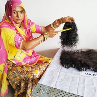 Cheveux Humains Naturels de Temple Indien Bruts de Qualité Supérieure, 100% Non Traités, en Paquets Ondulés avec Double Tissage à la Machine, Extensions Vierge pour Vendeur