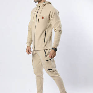 Survêtement en polaire technique de haute qualité pour hommes, survêtement à capuche avec logo personnalisé, grande taille, automne 100% coton, vente en gros - Product Image 3