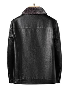 2025 nuevo abrigo de cuero de invierno para hombre con solapa y chaqueta de cuero integrada de piel y abrigos casuales cálidos gruesos de felpa - Product Image 6