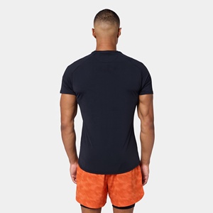 Vêtements de sport en gros, coton et élasthanne, t-shirt de fitness pour homme à manches courtes, coupe ajustée, respirant, motif imprimé personnalisé - Product Image 4
