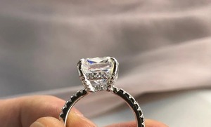 Anillo de Compromiso y Boda Vintage de Plata de Ley 925 con Moissanita de Corte Cojín y Engaste de Garras, Certificado por Terceros, Joyería de Lujo - Product Image 2