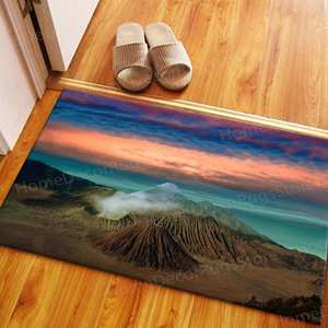 Alfombra Estampada de Bromo Volcano al Amanecer, Alfombra Suave No Tejida - Product Image 1