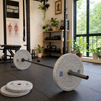 Ensemble de plaques de poids en caoutchouc personnalisées FABA SPORT, options de couleurs noir et blanc, kit complet pour CrossFit et Powerlifting
