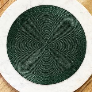 Handmade Modern <b>Round</b> Beaded <b>Placemat</b> in Satin for Dining Table Decor in Wedding Christmas Party Holiday Work for Home Use - Product Image 4