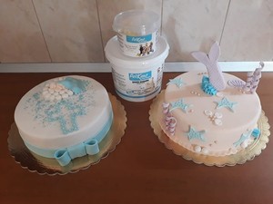 Pasta de azúcar comestible, Fondant para decoración de pasteles, utilizado para recubrir pasteles y hacer figuras, grano azul blanco - Product Image 4