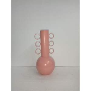 Vases décoratifs de haute qualité en forme de boule ronde rose créative en gros, finition mate, pour les événements, le bureau, la décoration de la maison - Product Image 1