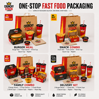 Boîte en papier kraft personnalisée pour emballage de frites, poulet frit, hamburgers et autres plats à emporter de type McDonald's, avec impression de logo.