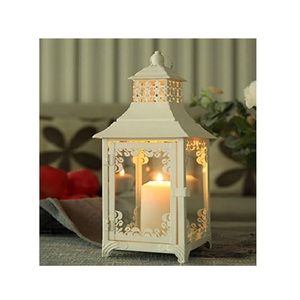 Metal And <b>Glass</b> Hanging Lantern <b>Set</b> <b>Of</b> Two Different Size And Shape Lantern For Home Decor Accessories - Product Image 5