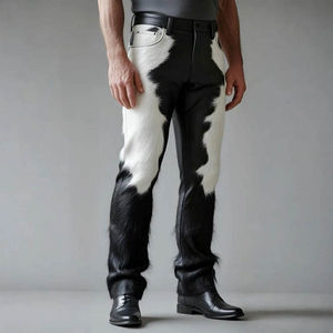 Pantalones de Cuero Vacuno de Alta Calidad, Diseño Liso, Ligeros y Cómodos - Product Image 1