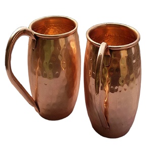 Personnalisé 500ml Moscou Mule Marteau Cuivre Tasses Premium Cuivre Drinkingware Fabriqué À La Main Écologique Europe Style Poignée - Product Image 1