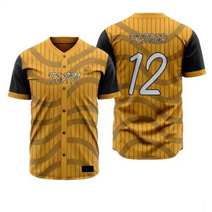 Nouveauté Vêtements de sport Tissu 100% polyester Uniforme de baseball Meilleur prix Vente chaude Uniforme de baseball en gros - Product Image 6