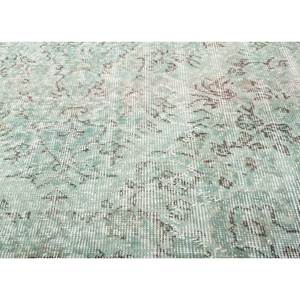 Tapis en laine bleu vintage noué à la main, motif médaillon rectangulaire pour salon ou couloir - Pae-67(Fr) - Product Image 3