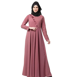 Abaya pour femme musulmane, vêtement d'hiver à manches longues avec motif de fleurs - Product Image 2