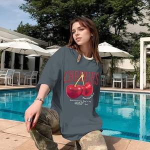 Camiseta de Algodón 100% OEM, Impresión DTG Personalizada para Mujer, Peso Pesado, Talla Grande, con Diseño Gráfico Completo - Product Image 4