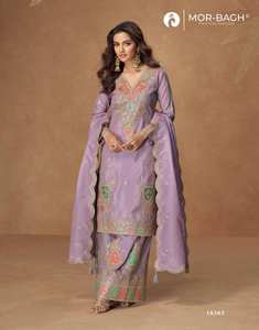 Salwar Kameez en soie Simar d'hiver avec séchage rapide et protection solaire pour les fêtes et les mariages-Catalogue complet disponible - Product Image 1