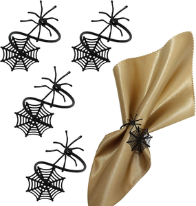 Servilletero Spider Web Crafts Artículo decorativo de 4 piezas Nuevo servilletero de metal Proveedor al por mayor - Product Image 3