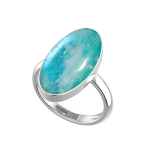 Anillo de Plata de Ley 925 con Acabado de Alta Calidad, Engaste de Bisel, Piedra Lunar Verde, Formas Mixtas, Clásico, para Bodas, Fiestas, Moderno y a la Moda - Product Image 2