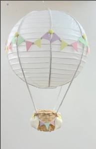 Centro de Mesa con Forma de <span class=keywords><strong>Globo</strong></span> Aerostático de Mariposa, Azul Claro y Blanco, con <span class=keywords><strong>Cesta</strong></span>, Decoración para Baby Shower - Product Image 2