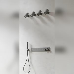 Système de douche thermostatique encastré 5 fonctions, corps en laiton noir mat, douchettes à main, fabricant et fournisseur en gros - Product Image 4