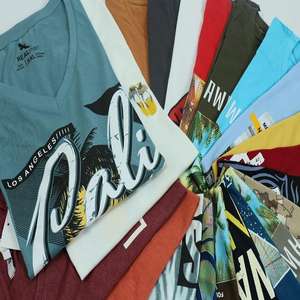 Camisetas de Punto 100% Algodón al por Mayor, Camisetas Estampadas para Hombre y Mujer, Ecológicas, Antiarrugas, Transpirables, Excedentes de Producción - Product Image 3