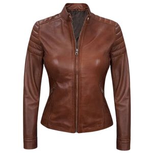 Chaqueta de Motocicleta de Invierno para Mujer, de Piel de Oveja, con Cremallera, Ecológica, Antiarrugas, Térmica, Cortavientos y de Secado Rápido - Product Image 2