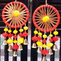 Artisanat traditionnel indien Rajasthani fait à la main Gota capteur de rêves décoratif en laiton cloche cordes murales et tentures de porte