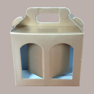 10 Uds. Caja de cartón de seda dorada para boda 170x80H150mm para 2 tarros de salsas y cremas - Product Image 5