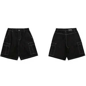 Bas quantité minimale de commande été Streetwear Baggy Jean Shorts coton hommes Durable léger tenue décontracté Denim Shorts - Product Image 4