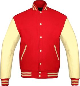 Plus Size Men's Baseball Breathable Customized <b>Real</b> <b>Leather</b> Wool <b>Jacket</b> CollegeBaseballjacket for men DDP Shipping - Product Image 1