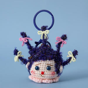 Llavero de ganchillo para bolso, muñeca divertida de peluche, colgantes de ganchillo de hilo esponjoso, set de llaveros de punto de dibujos animados para regalos - Product Image 3
