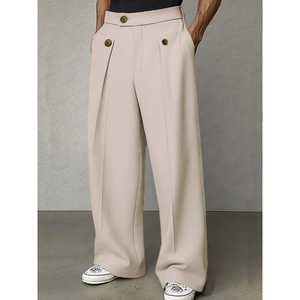 Pantalon de costume décontracté pour hommes, <span class=keywords><strong>style</strong></span> européen et américain, nouvelle collection 2026, vente en gros. Pantalons amples et droits pour hommes. - Product Image 5