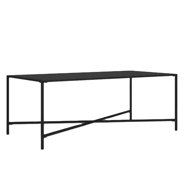 Table d'appoint de couleur noire mate de qualité exclusive meubles de maison Table basse de conception simple forme de rectangle