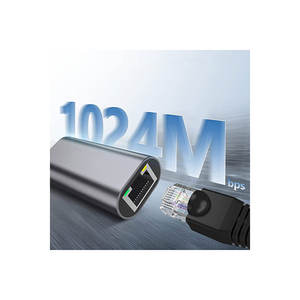 Cable Convertidor Ethernet Netzy QG04 Tipo-C a RJ45, 1024Mbps, 22cm, Negro - Dispositivos de Red - Product Image 1