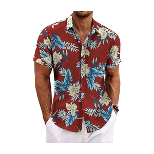 2025เสื้อฮาวายติดกระดุมครึ่งแขนสำหรับผู้ชายเสื้อฮาวายทรงพอดีตัวทรงปกติทำจากผ้าฝ้าย100% คุณภาพสูง - Product Image 2