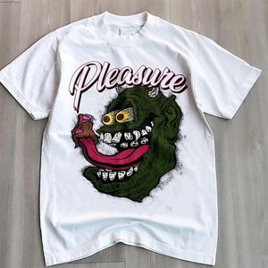 T-shirt graphique blanc pour hommes imprimé de plaisir Streetwear surdimensionné Hip Hop coupe ample à manches courtes t-shirt de dessin animé créatif - Product Image 1