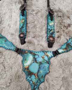 Lujo personalizado Premium Western Horse Headstall Pecho Collar Alta calidad Equitación ecuestre Cuero Diamantes de imitación Caballo hecho a mano - Product Image 3