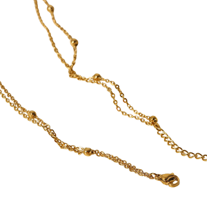 Collier à breloques mini-disques double couche plaqué or 18 carats en acier inoxydable, accessoire de mode pour filles - Product Image 5