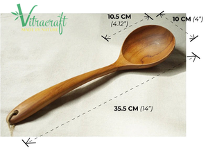 ชุดช้อนปรุงอาหารขนาดใหญ่เครื่องครัวไม้ทำด้วยมือช้อนครัวไม้มันเป็นของขวัญที่มีความหมายขนาด35.5X10ซม. แฮนด์เมดเวียดนาม - Product Image 6