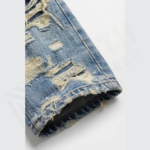 New Trending Style Plus Size Distressed Men Jeans Pants Cotton Rough Leg Bottom Ripped Fashion <b>Denim</b> <b>Trousers</b> Wholesale Custom - Product Image 6