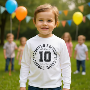 T-shirt a maniche lunghe per compleanno di 10 anni con numeri doppi, edizione limitata 2015, vintage - Product Image 3