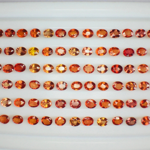 Pierres précieuses naturelles de coupe ovale saphir orange de bonne qualité avec un superbe lustre coupe parfaite pour toute fabrication de bijoux à bas prix - Product Image 3