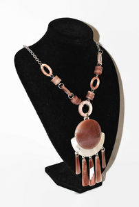 Newly Geometric <b>Statement</b> <b>Necklace</b> Stylish With Agate Resin Pendant Bohemian Design Snake Chain Women's Party Jewelry for Woman - Product Image 2