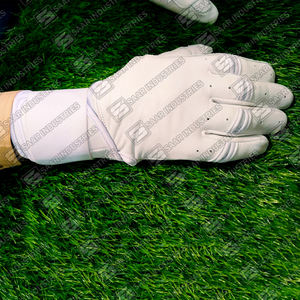 Longue manchette couleur blanche sur mesure Softball frappeur gants de sport véritable peau de vache Cabretta cuir gants de Baseball gants de frappeur - Product Image 6